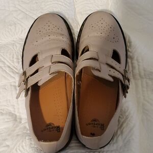 Dr. Martens Light Tan Leather Mary Jane Shoes